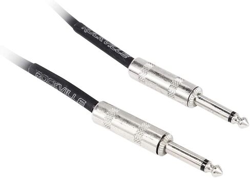 Rockville RCGT20B Instrument Cable, 20 Ft, Black, 1/4'' TS to 1/4'' TS, 100% Copper, Shielded, Perfect for Guitar, Live Performances, and Studio Use in Saudi Arabia