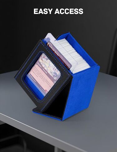 Card Deck Box for MTG, Trading Card Storage Box with Commander Display Fits 100+ Double Sleeved, Organizer for CCG TCG Sports(Black&Red) in Saudi Arabia