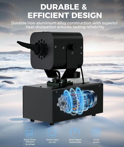 آلة الثلج IMONE 1200 واط تذبذب تلقائي 90 درجة، حجم ثلج قابل للتعديل وحجم تقشر، خزان 1 لتر، جهاز تحكم عن بعد سلكي ولاسلكي مزدوج، صانع ندفة الثلج في الهواء الطلق لعيد الميلاد وحفلات الزفاف والحفلات والمسرح in Kuwait