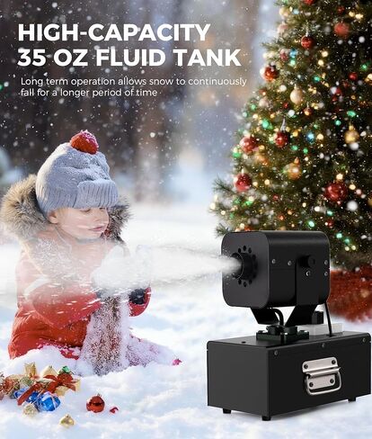 آلة الثلج IMONE 1200 واط تذبذب تلقائي 90 درجة، حجم ثلج قابل للتعديل وحجم تقشر، خزان 1 لتر، جهاز تحكم عن بعد سلكي ولاسلكي مزدوج، صانع ندفة الثلج في الهواء الطلق لعيد الميلاد وحفلات الزفاف والحفلات والمسرح in Kuwait