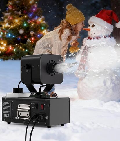 آلة الثلج IMONE 1200 واط تذبذب تلقائي 90 درجة، حجم ثلج قابل للتعديل وحجم تقشر، خزان 1 لتر، جهاز تحكم عن بعد سلكي ولاسلكي مزدوج، صانع ندفة الثلج في الهواء الطلق لعيد الميلاد وحفلات الزفاف والحفلات والمسرح in Kuwait