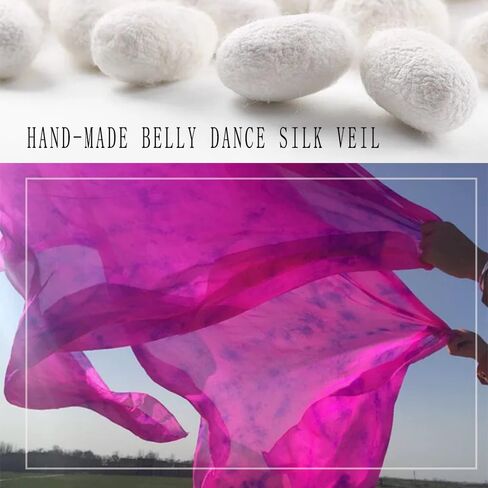 Women's Real Silk Belly Dance Veils and Hand Scarves Fire Flame Colors 250 * 114cm in Saudi Arabia