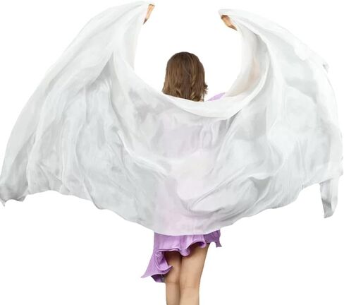 Women's Real Silk Belly Dance Veils and Hand Scarves Fire Flame Colors 250 * 114cm in Saudi Arabia