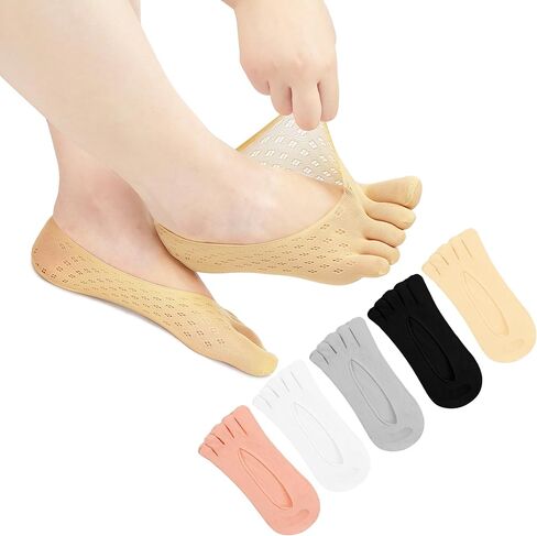 5 أزواج من الجوارب لأصابع القدم، جوارب نسائية لأصابع القدم مع أصابع منفصلة، ​​جوارب لا تظهر عند أصابع القدم للنساء، جوارب بخمسة أصابع، أصابع اليوغا وجوارب مضغوطة لأصابع القدم in Kuwait