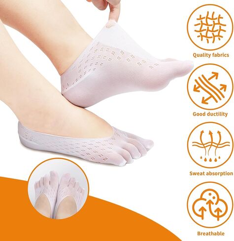 5 أزواج من الجوارب لأصابع القدم، جوارب نسائية لأصابع القدم مع أصابع منفصلة، ​​جوارب لا تظهر عند أصابع القدم للنساء، جوارب بخمسة أصابع، أصابع اليوغا وجوارب مضغوطة لأصابع القدم in Kuwait