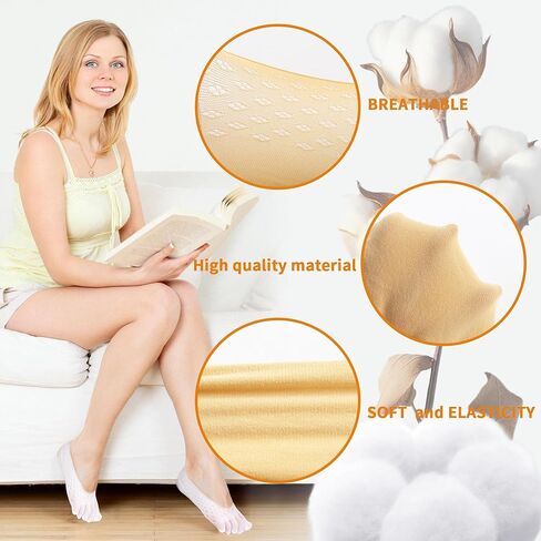 5 أزواج من الجوارب لأصابع القدم، جوارب نسائية لأصابع القدم مع أصابع منفصلة، ​​جوارب لا تظهر عند أصابع القدم للنساء، جوارب بخمسة أصابع، أصابع اليوغا وجوارب مضغوطة لأصابع القدم in Kuwait