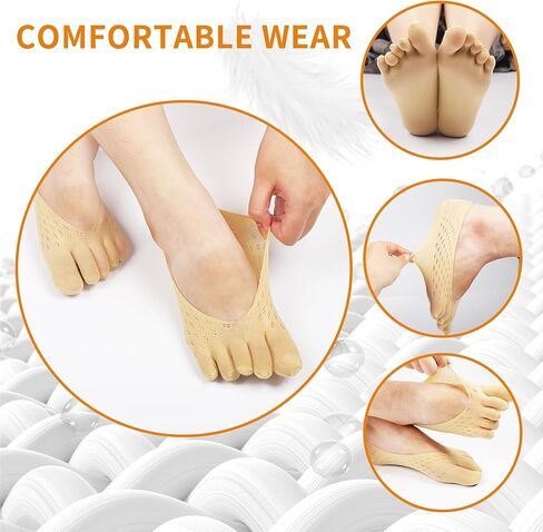5 أزواج من الجوارب لأصابع القدم، جوارب نسائية لأصابع القدم مع أصابع منفصلة، ​​جوارب لا تظهر عند أصابع القدم للنساء، جوارب بخمسة أصابع، أصابع اليوغا وجوارب مضغوطة لأصابع القدم in Kuwait