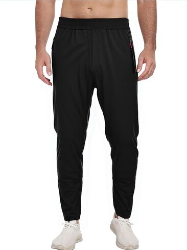 Mens Sweatpants with Zipper Pockets Stretch Lightweight Athletic Track Pants for Men Joggers Running Workout Gym in Saudi Arabia