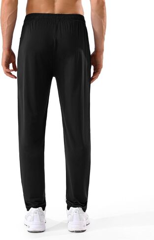 Mens Sweatpants with Zipper Pockets Stretch Lightweight Athletic Track Pants for Men Joggers Running Workout Gym in Saudi Arabia