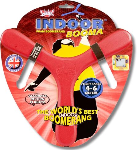 Wicked Indoor Booma - Red. The World's Best Indoor Boomerang. Special Memorang Safe Foam Boomerang for Kids & Adults to Play Safe at Home/Backyards. in Saudi Arabia