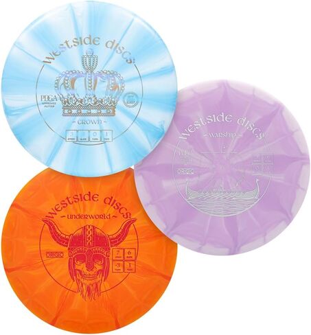مجموعة Westside Discs Origio Burst المكونة من 3 أقراص للجولف - مجموعة أقراص جولف مثالية الكل في واحد للرجال - 1x سائق الممر، وأقراص متوسطة المدى وأقراص مضرب - سوف تختلف الألوان in Kuwait