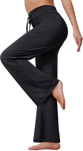 Women's Wide Leg Pants High Waist Casual Loose Yoga Workout Trouser Pants Sweatpants Palazzo Lounge Pajama Pants in Saudi Arabia