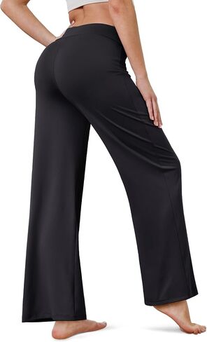 Women's Wide Leg Pants High Waist Casual Loose Yoga Workout Trouser Pants Sweatpants Palazzo Lounge Pajama Pants in Saudi Arabia