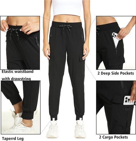 Cargo Joggers for Women with Pockets, Hiking Pants Lightweight Waterproof Quick Dry for Womens Camping Travel in Saudi Arabia