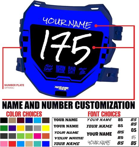 Custom ODI DH Electric Bike Number Plate Decal - Personalized Racing Graphics with Your Name & Number, Surron Multicolored Eye-catching Plate Design Decals,Plastics NOT Included. in Saudi Arabia
