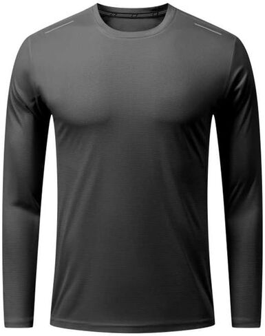 Men's Solid-Color Sports T-Shirt Long Sleeves Quick Drying in Saudi Arabia