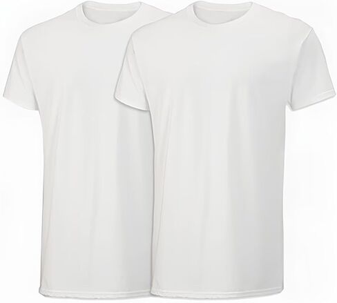 Moisture Wicking Tag Free Undershirt for Men, Crew Neck Tee, 2 Pack in Saudi Arabia