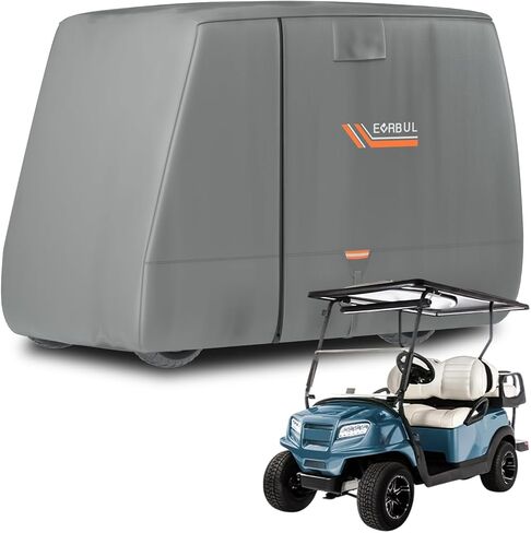 Golf Cart Cover 2/2+2/4 Passenger Heavy Duty 420D Waterproof Golf Cart Covers with Three Zipper Doors Compatible with EZGO, Club Car, Yamaha Golf Carts,Windproof Sunproof Golf Cart Cover (Gray) in Saudi Arabia