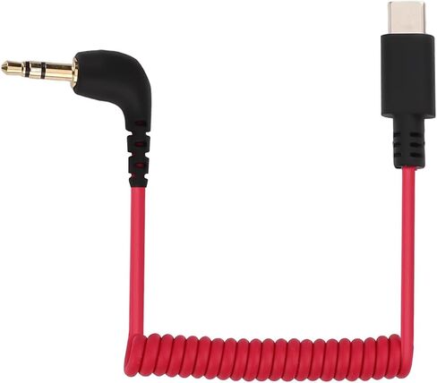 كابل ميكروفون USB C إلى 3.5 مم TRS، لـ Rode Wireless GO 2 / ME/Pro Hollyland Lark M1 / ​​M2 / MAX / 150 / M1 / ​​MAX Duo كابل إخراج الصوت DAC ملفوف لهاتف Android iPhone 15 in Saudi Arabia
