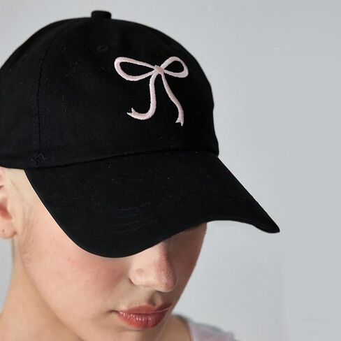 Adjustable Bow Baseball Cap,Low Profile Beach Sun Hat Unconstructed Plain Cotton Ponytail Golf Hat for Women Travel Essential in Saudi Arabia