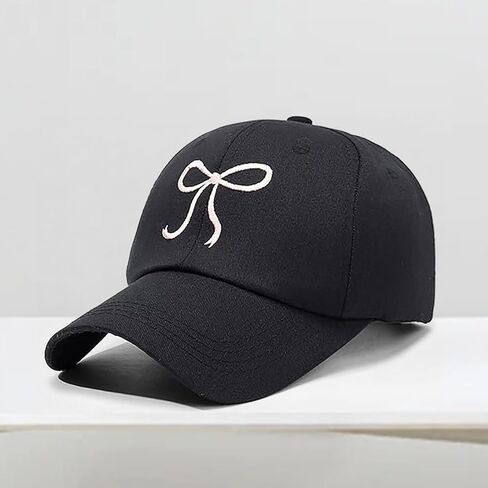 Adjustable Bow Baseball Cap,Low Profile Beach Sun Hat Unconstructed Plain Cotton Ponytail Golf Hat for Women Travel Essential in Saudi Arabia
