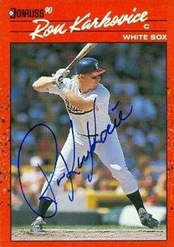 Ron Karkovice autographed baseball card (Chicago Sox) 1990 Donruss #413 - Autographed Baseball Cards in Saudi Arabia