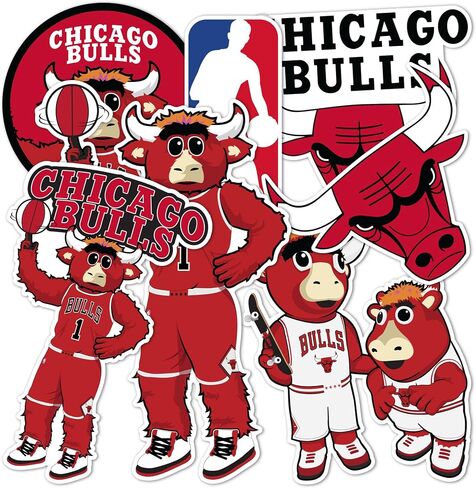 Desert Cactus Chicago Bulls NBA Officially Licensed Sticker Vinyl Decal Laptop Water Bottle Car Scrapbook (Type 2-Mascot) in Saudi Arabia