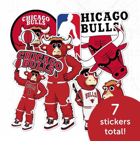 Desert Cactus Chicago Bulls NBA Officially Licensed Sticker Vinyl Decal Laptop Water Bottle Car Scrapbook (Type 2-Mascot) in Saudi Arabia