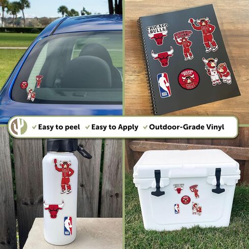 Desert Cactus Chicago Bulls NBA Officially Licensed Sticker Vinyl Decal Laptop Water Bottle Car Scrapbook (Type 2-Mascot) in Saudi Arabia