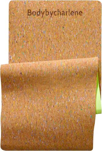 Air Cork Yoga Mat - Bodybycharlene - Non Slip, Anti Skid Cork Surface with TPE Backing - 71"X24"X10mm Thick Yoga Mats! in Saudi Arabia