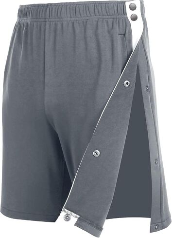 Men's Cotton Blend Shorts Side Snap Tear Away Shorts for Men Gym Trunks with Pockets Post Surgery Recovery Pants in Saudi Arabia