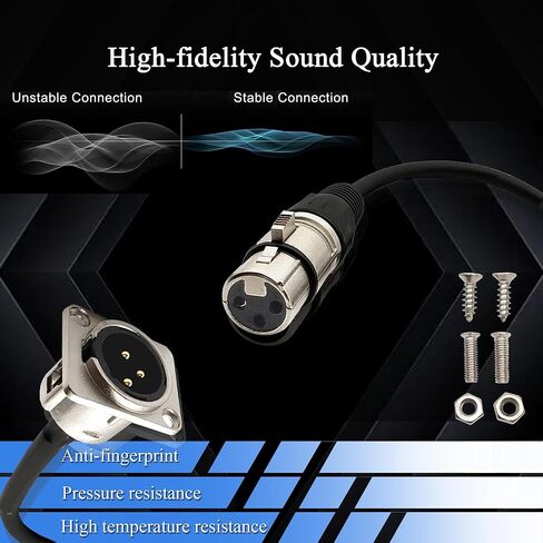 XLR كابل التصحيح أنثى إلى ذكر XLR لوحة جبل كابل Patchbay لصندوق الأرضية، صندوق المسرح 2 قدم 1 قطعة in Kuwait