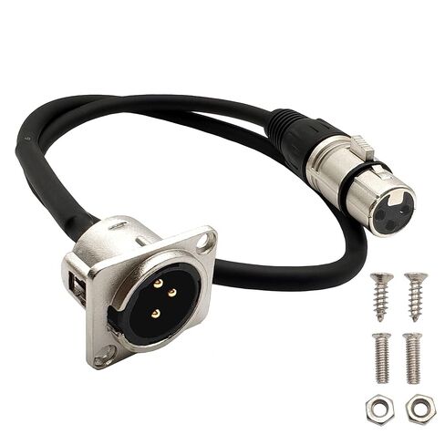 XLR كابل التصحيح أنثى إلى ذكر XLR لوحة جبل كابل Patchbay لصندوق الأرضية، صندوق المسرح 2 قدم 1 قطعة in Kuwait