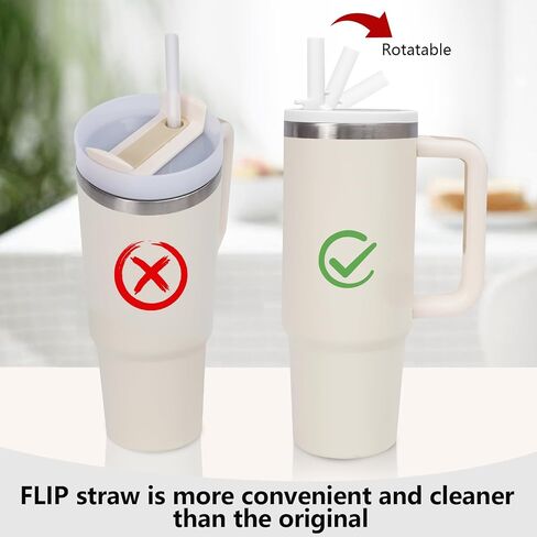 غطاء بهلوان بديل مانع للتسرب مع قش - مناسب لستانلي 40oz 64oz Adventure Quencher وQuencher 2.0 Tumbler (الصخر الزيتي، 40oz) in Saudi Arabia