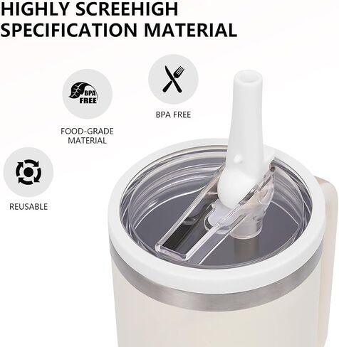 غطاء بهلوان بديل مانع للتسرب مع قش - مناسب لستانلي 40oz 64oz Adventure Quencher وQuencher 2.0 Tumbler (الصخر الزيتي، 40oz) in Saudi Arabia