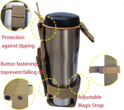 حامل زجاجات MOLLE خفيف الوزن، حامل زجاجة مياه بحزام عسكري تكتيكي in Kuwait