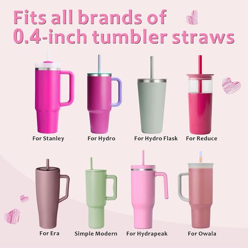 Witch Straw Cover Toppers Set – Cute Silicone Caps for 10mm/0.4in, Pink & Green Tumblers Accessories, Stanley Cup Toppers, Magic Party & Movie Fans in Saudi Arabia