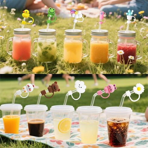 Witch Straw Cover Toppers Set – Cute Silicone Caps for 10mm/0.4in, Pink & Green Tumblers Accessories, Stanley Cup Toppers, Magic Party & Movie Fans in Saudi Arabia