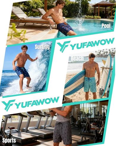 7 Inch Men Swim Trunks with Compression Breathable Liner Quick Dry Zipper Pockets for Pool Board Beach Cruise in Kuwait