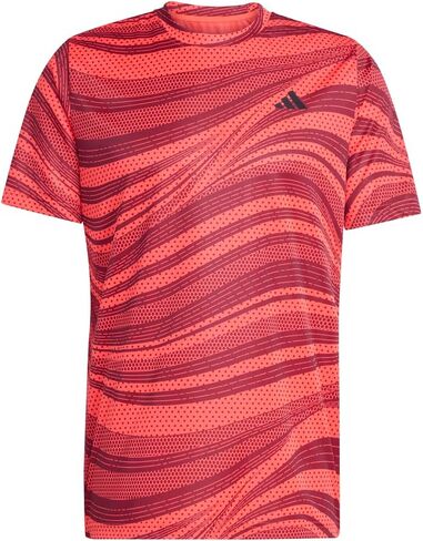 adidas Mens Club Climacool Graphic Crew Neck Short Sleeve Athletic Casual Tops Casual - Red - Size L in Saudi Arabia