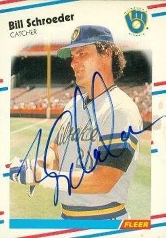 Bill Schroeder autographed Baseball Card (Milwaukee Brewers) 1988 Fleer #173 - Autographed Baseball Cards in Saudi Arabia