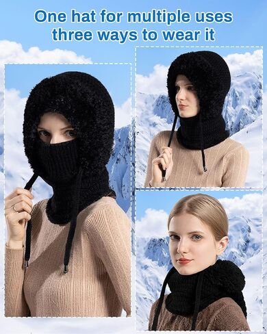 WELROG Women Windproof Balaclava Ski Mask Thermal Face Cover for Skiing,Snowboarding，Motorcycle in Cold Weather in Saudi Arabia