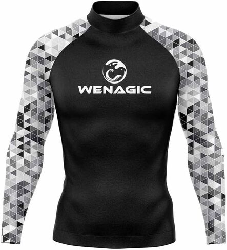 Surf Diving Men's Long Sleeve Skins Rashguard Quick-Dry Swim Running UPF 50+ Surfing Beach Rash Guard T Shirts Gym Clothes in Saudi Arabia