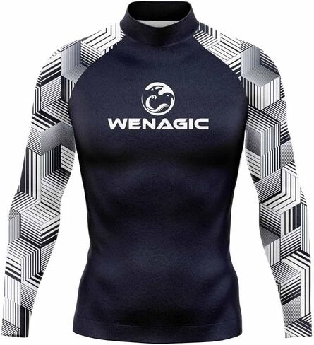 Surf Diving Men's Long Sleeve Skins Rashguard Quick-Dry Swim Running UPF 50+ Surfing Beach Rash Guard T Shirts Gym Clothes in Saudi Arabia