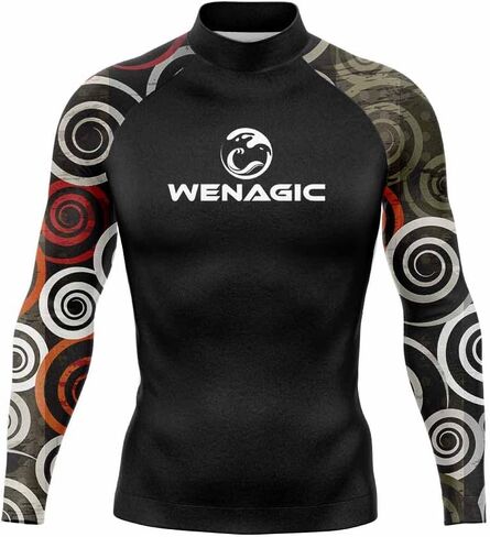 Surf Diving Men's Long Sleeve Skins Rashguard Quick-Dry Swim Running UPF 50+ Surfing Beach Rash Guard T Shirts Gym Clothes in Saudi Arabia