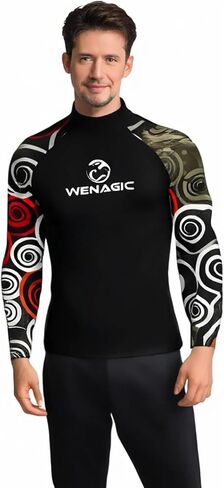 Surf Diving Men's Long Sleeve Skins Rashguard Quick-Dry Swim Running UPF 50+ Surfing Beach Rash Guard T Shirts Gym Clothes in Saudi Arabia