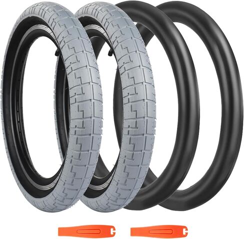 20 x 2.4 inch Bike tire Grey-Black bmx tire 20 inch 2 Pack 20 Bike tires with Tube/no Tube,Kids Bike Tires Folding Replacement Tires Suitable for Bicycle Tires 20x2.35 20x2.4,20x2.5,Grey-Black in Saudi Arabia
