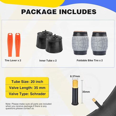 20 x 2.4 inch Bike tire Grey-Black bmx tire 20 inch 2 Pack 20 Bike tires with Tube/no Tube,Kids Bike Tires Folding Replacement Tires Suitable for Bicycle Tires 20x2.35 20x2.4,20x2.5,Grey-Black in Saudi Arabia