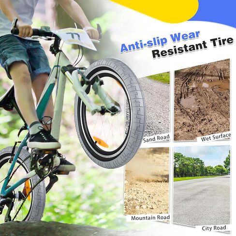 20 x 2.4 inch Bike tire Grey-Black bmx tire 20 inch 2 Pack 20 Bike tires with Tube/no Tube,Kids Bike Tires Folding Replacement Tires Suitable for Bicycle Tires 20x2.35 20x2.4,20x2.5,Grey-Black in Saudi Arabia