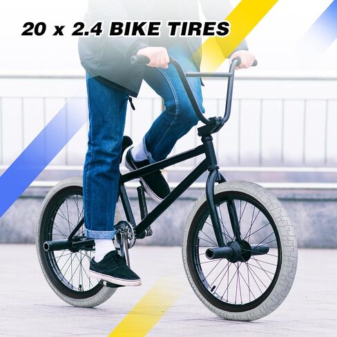 20 x 2.4 inch Bike tire Grey-Black bmx tire 20 inch 2 Pack 20 Bike tires with Tube/no Tube,Kids Bike Tires Folding Replacement Tires Suitable for Bicycle Tires 20x2.35 20x2.4,20x2.5,Grey-Black in Saudi Arabia